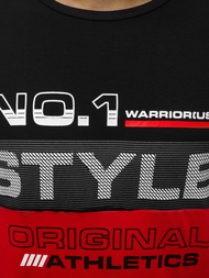 T-Shirt męski czarno-czerwony OZONEE JS/SS10900Z