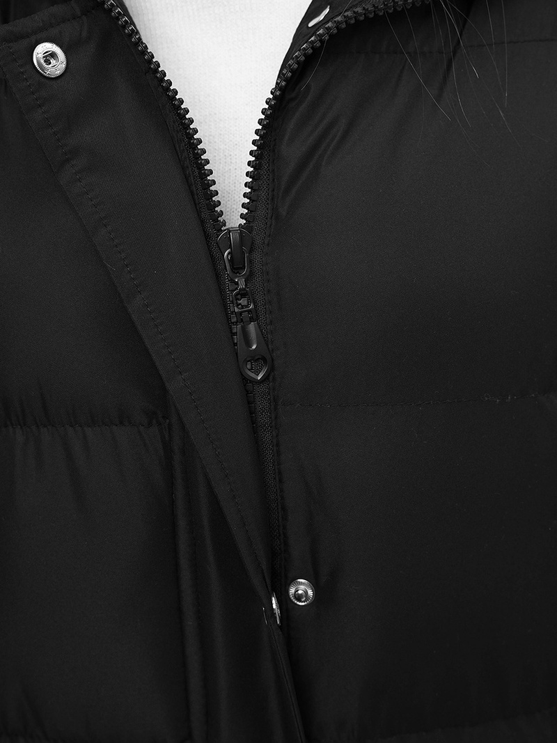 Стьобаний жіночий жилет чорний OZONEE JS/M728/392