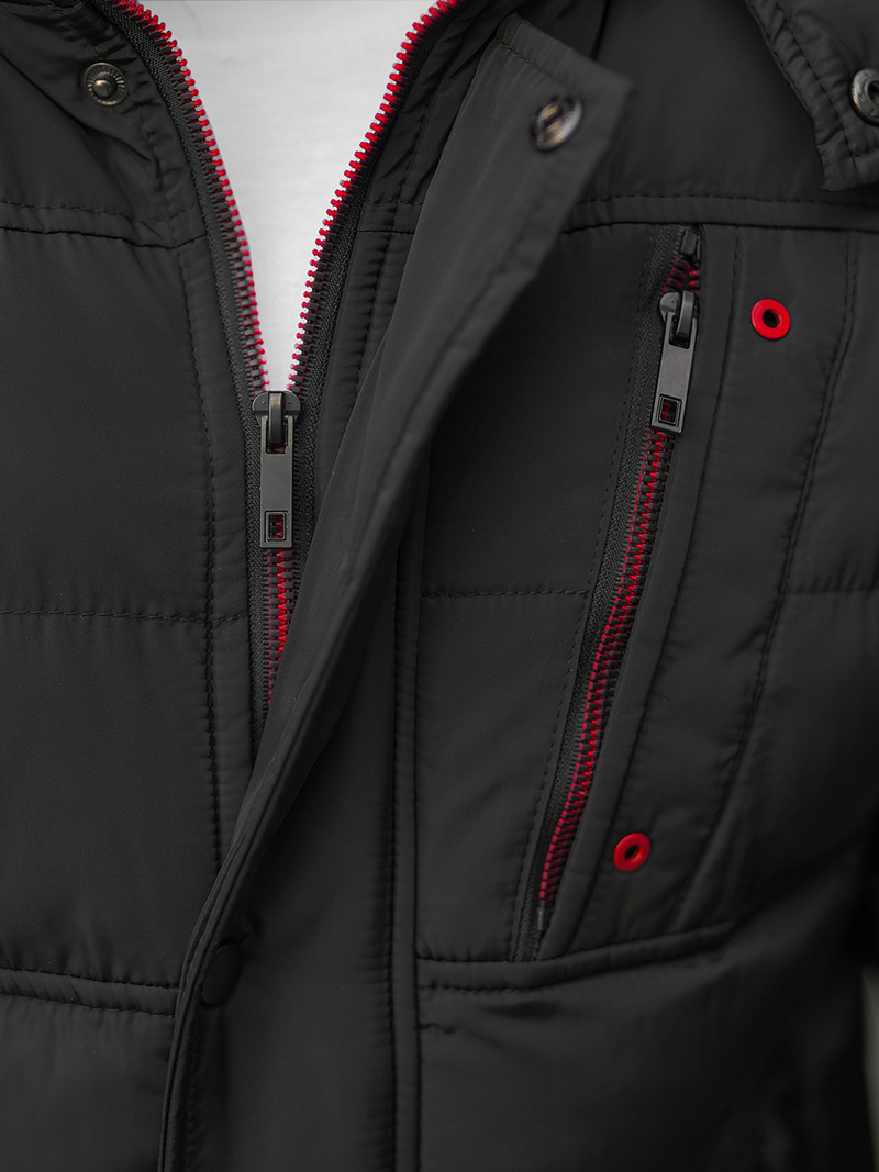 Kurtka zimowa męska pikowana czarna OZONEE JB/JP1185Z