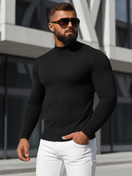 Sweter męski półgolf czarny OZONEE NB/MMB603/4Z