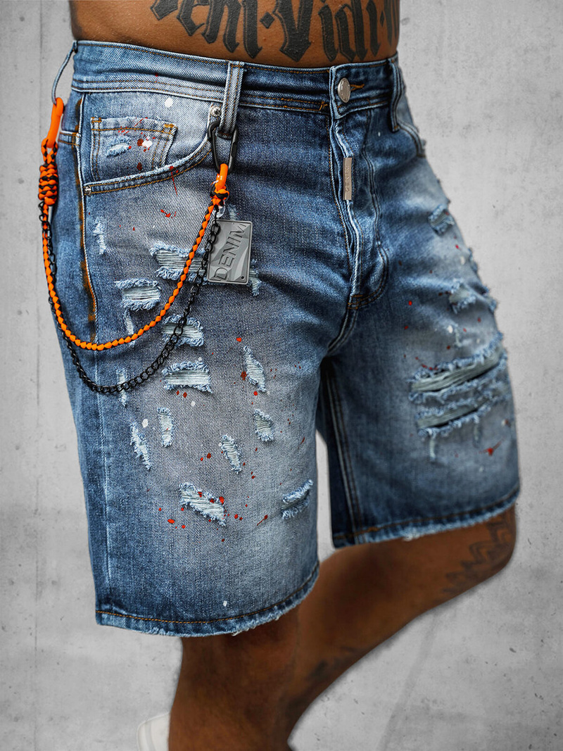 Spodenki męskie jeansowe niebieskie OZONEE O/VIP/2412