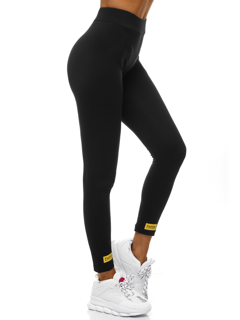 Legginsy damskie czarno-żółte OZONEE O/82330