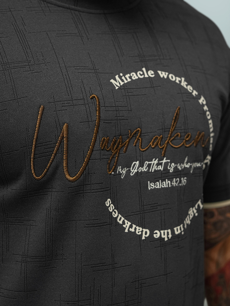 T-shirt męski regular fit czarny OZONEE O/QQ1535