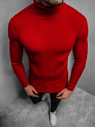 Sweter męski golf czerwony OZONEE MACH/TRK2001Z