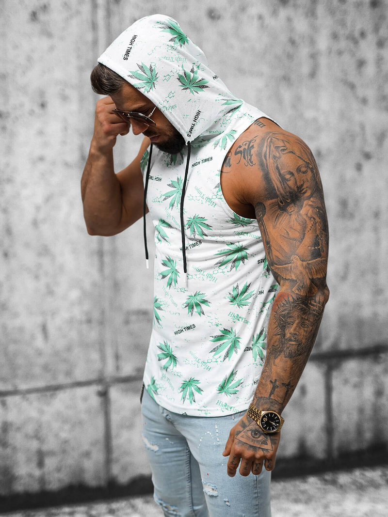 Майка чоловіча Бiло-Зелений OZONEE O/BL306Z