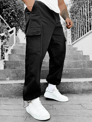 Spodnie męskie cargo wide leg czarne OZONEE O/PAN23052