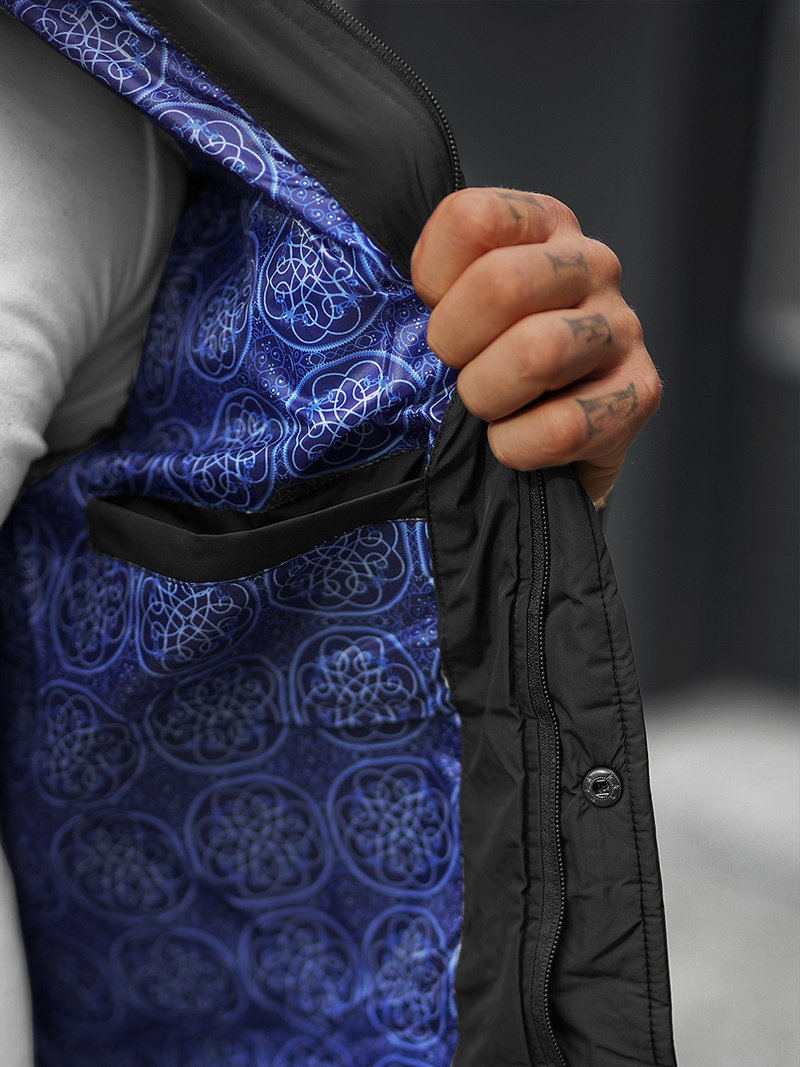 Kurtka przejściowa męska czarna OZONEE JS/22M15/1Z