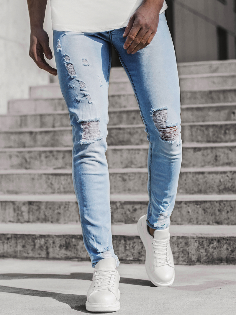 Spodnie jeansowe męskie jasno-niebieskie OZONEE G/3019