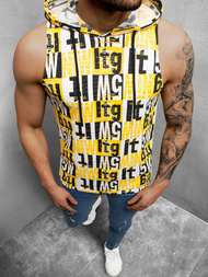 Koszulka bez rękawów męska czarno-zółta OZONEE O/BL310Z