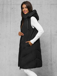 Стьобаний жіночий жилет чорний OZONEE JS/5M3152/392Z