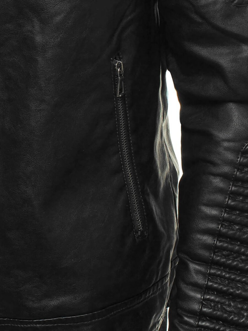 Kurtka skórzana męska czarna OZONEE YD/BF5920107Z