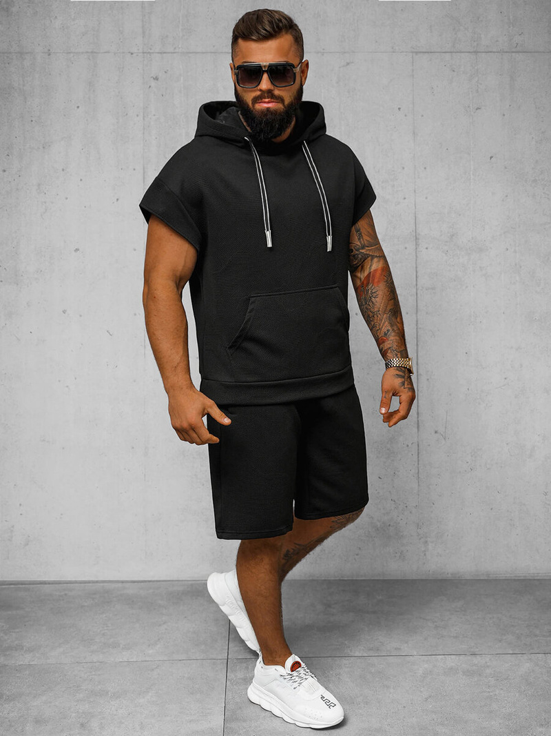 Komplet dresowy męski czarny OZONEE O/3C111/9