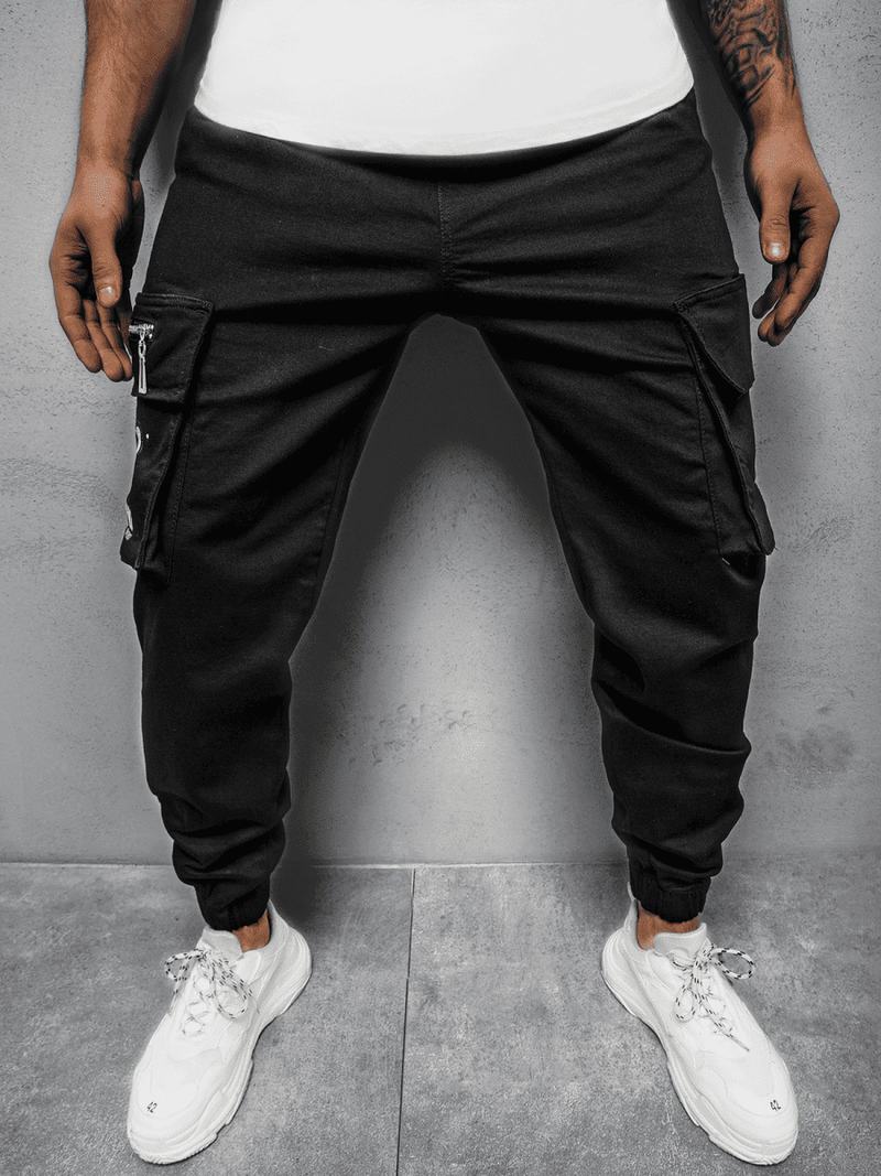 Штани чоловічі джоггери Чорнi OZONEE MACH/51222