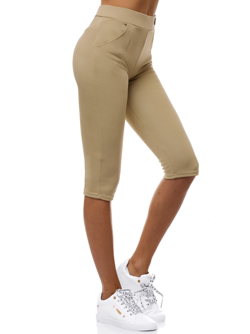 Legginsy krótkie damskie beżowe OZONEE JS/1027/B8