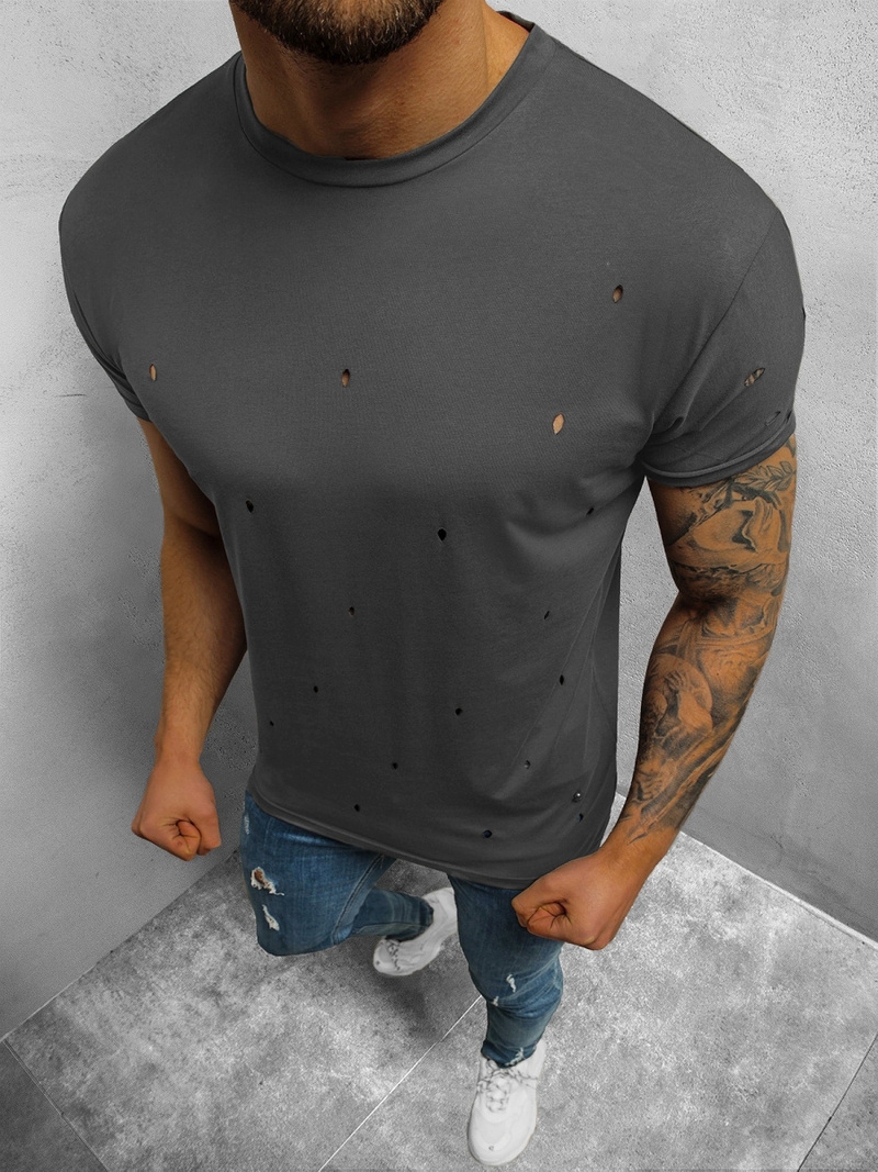 T-Shirt męski grafitowy OZONEE NB/3009