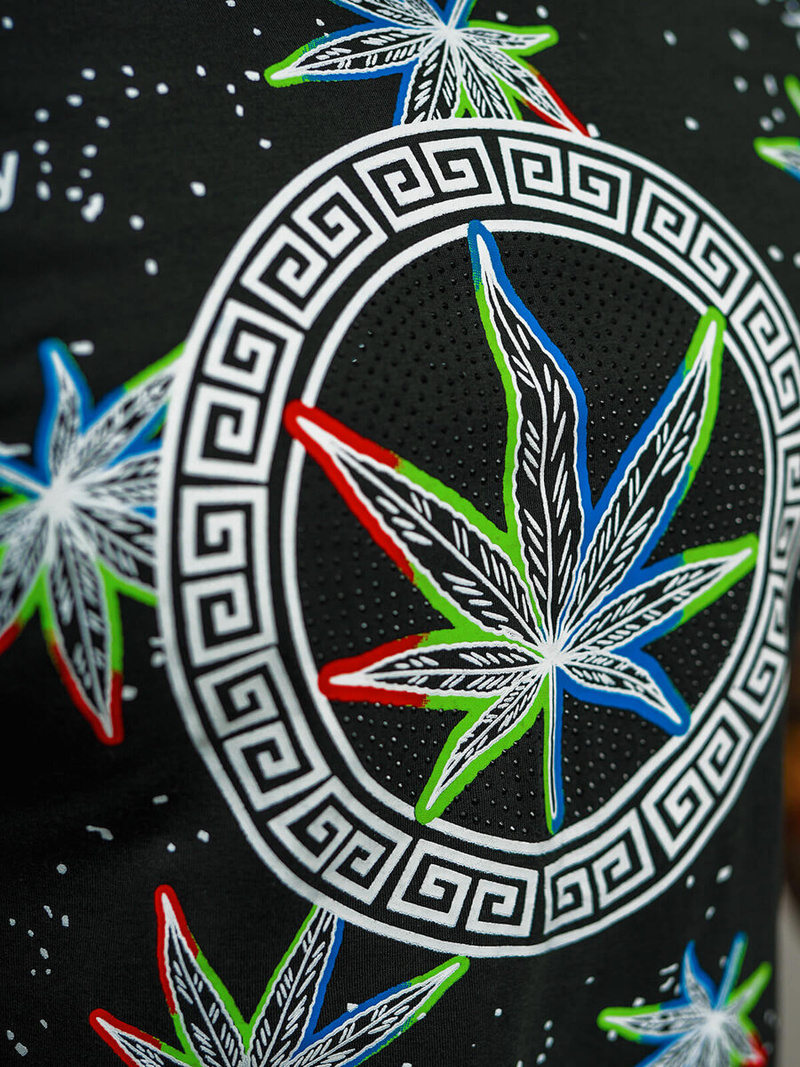 T-shirt męski czarny OZONEE O/T136/3