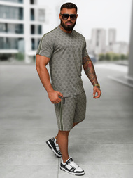 Komplet dresowy męski krótki ciemno-szary OZONEE O/QQ1608AB