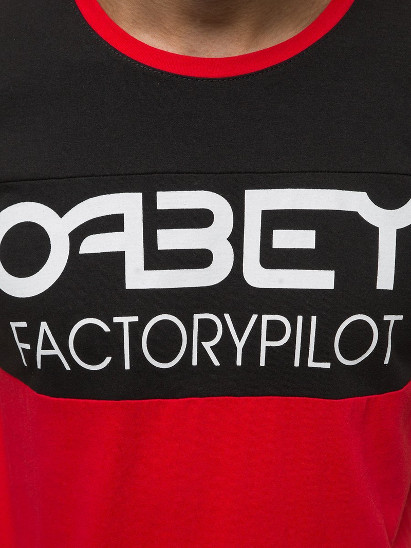 T-Shirt męski z nadrukiem czarny OZONEE O/1179Z