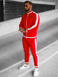 Komplet dresowy męski czerwony OZONEE JS/8C99/18Z