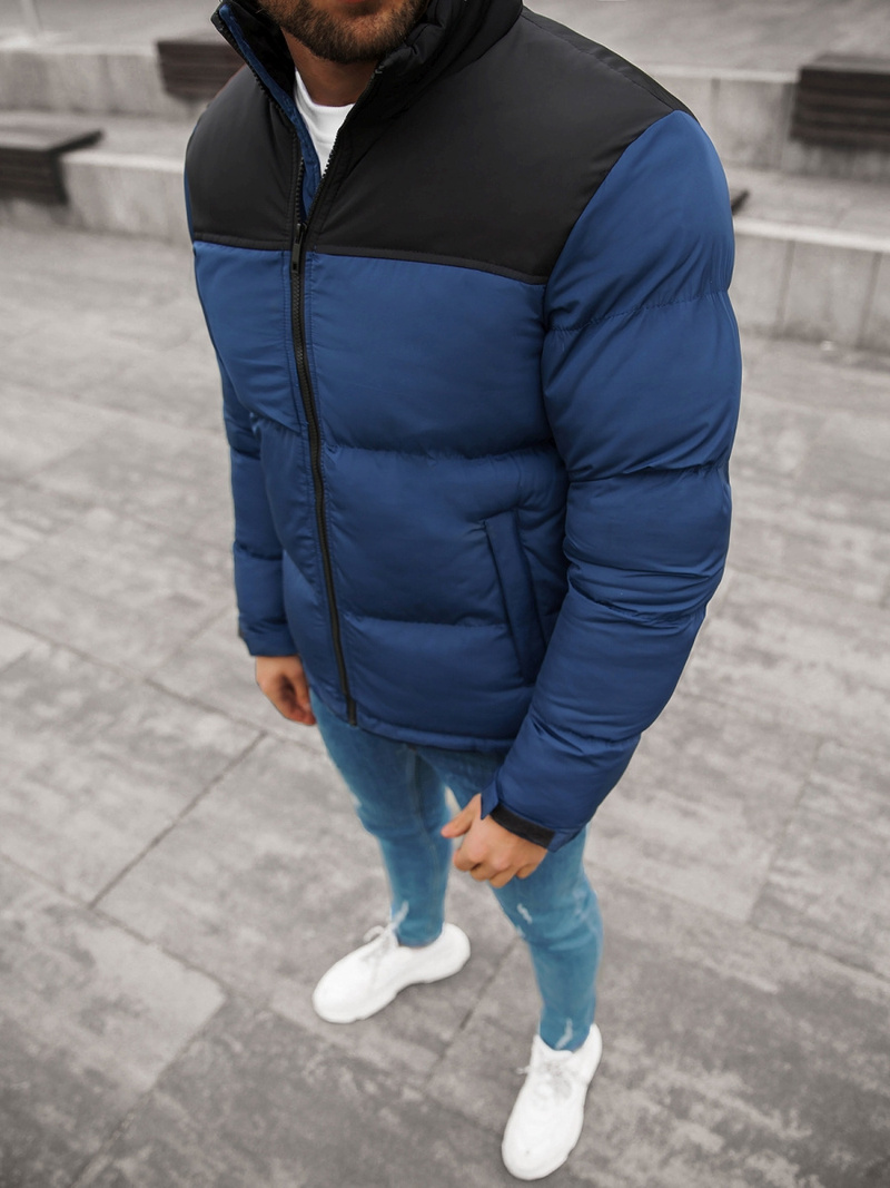 Kurtka zimowa męska pikowana granatowa OZONEE JB/JP1187/6Z