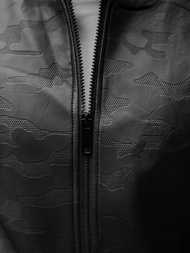 Чоловіча шкіряна куртка Чорна OZONEE O/3A63