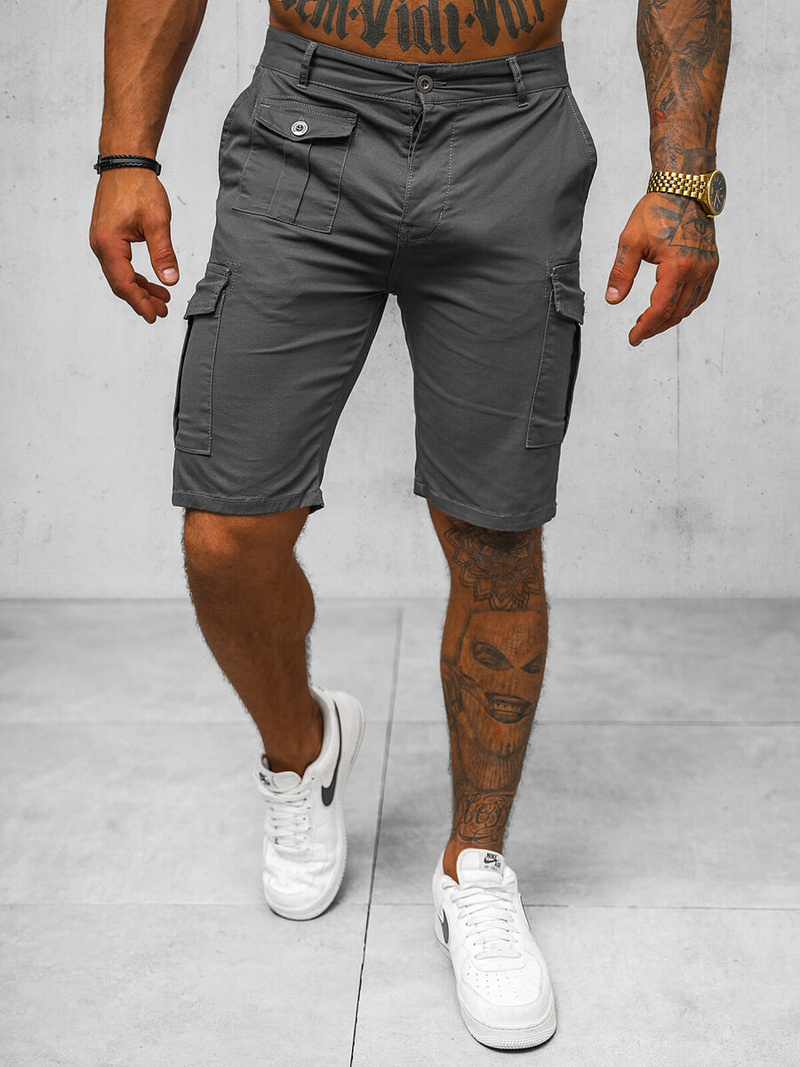 Spodenki męskie chino grafitowe OZONEE NB/MP0188GS