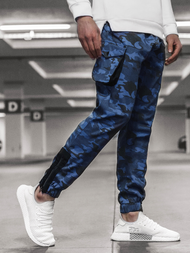 Spodnie męskie joggery granatowe-moro OZONEE A/705