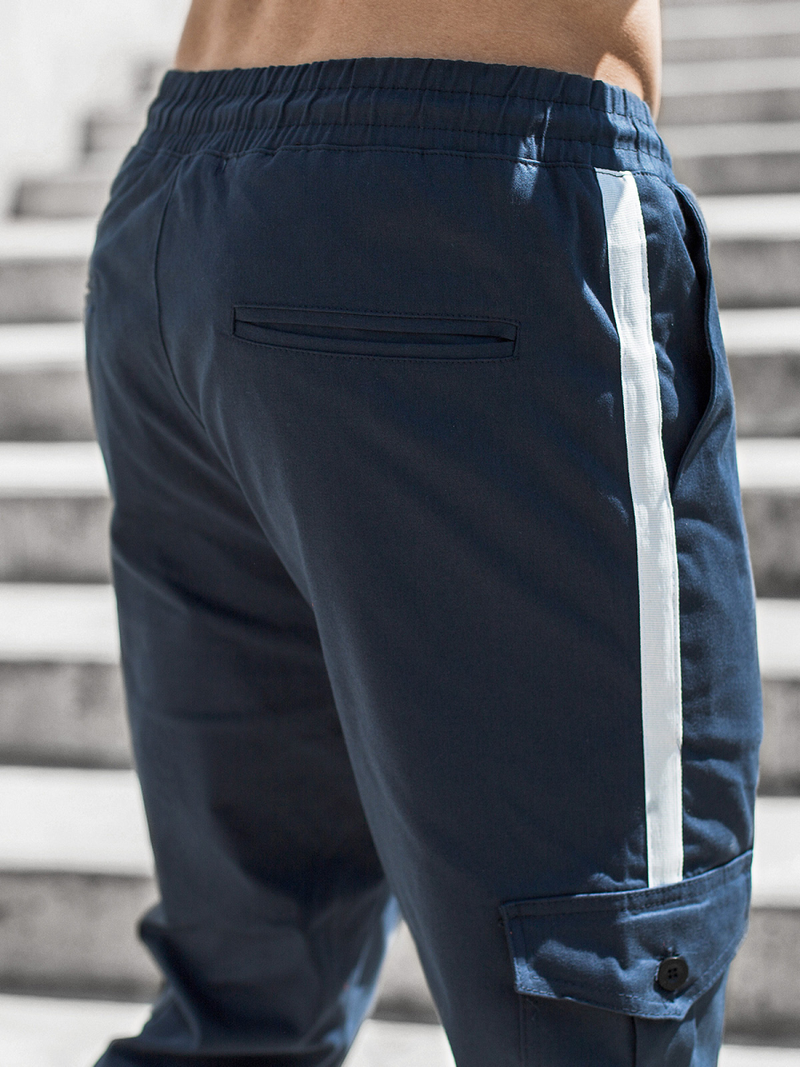 Spodnie męskie chino joggery granatowe OZONEE DJ/5580