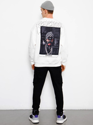 Bluza męska oversize ecru OZONEE MACH/M3288