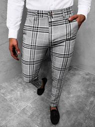 Spodnie męskie chino materiałowe szare OZONEE DJ/5575