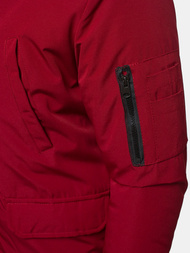 Kurtka zimowa męska z futerkiem bordowa OZONEE JS/M2019/6Z