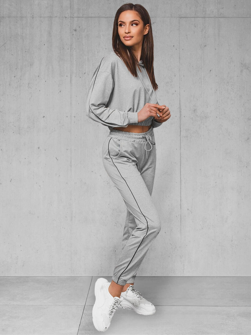 Жіночий спортивний костюм з двох частин ciрий OZONEE O/HW251213B