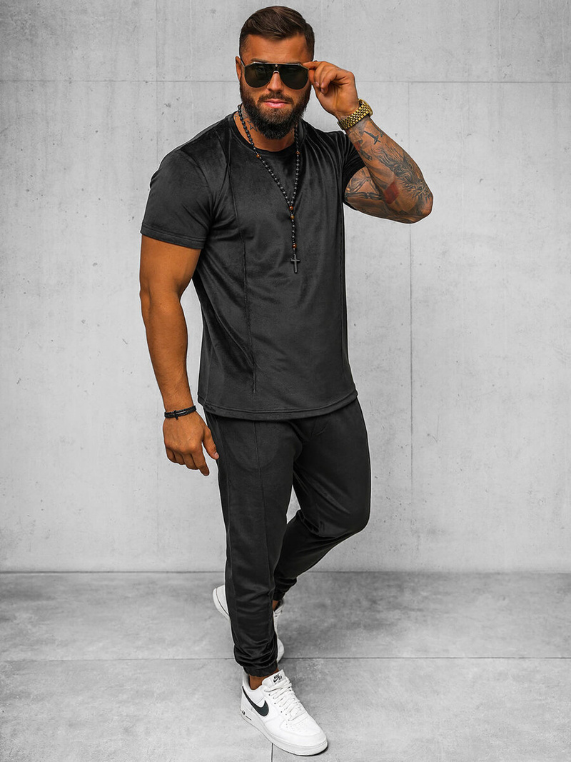 Спортивний костюм чоловічій чорний OZONEE O/12135Z