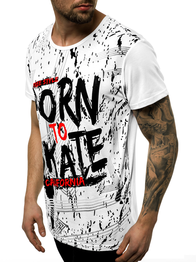 T-Shirt męski biały OZONEE JS/KS1989