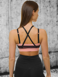 Жіночий спортивний бюстгальтер чорно-рожевий OZONEE JS/WX1092
