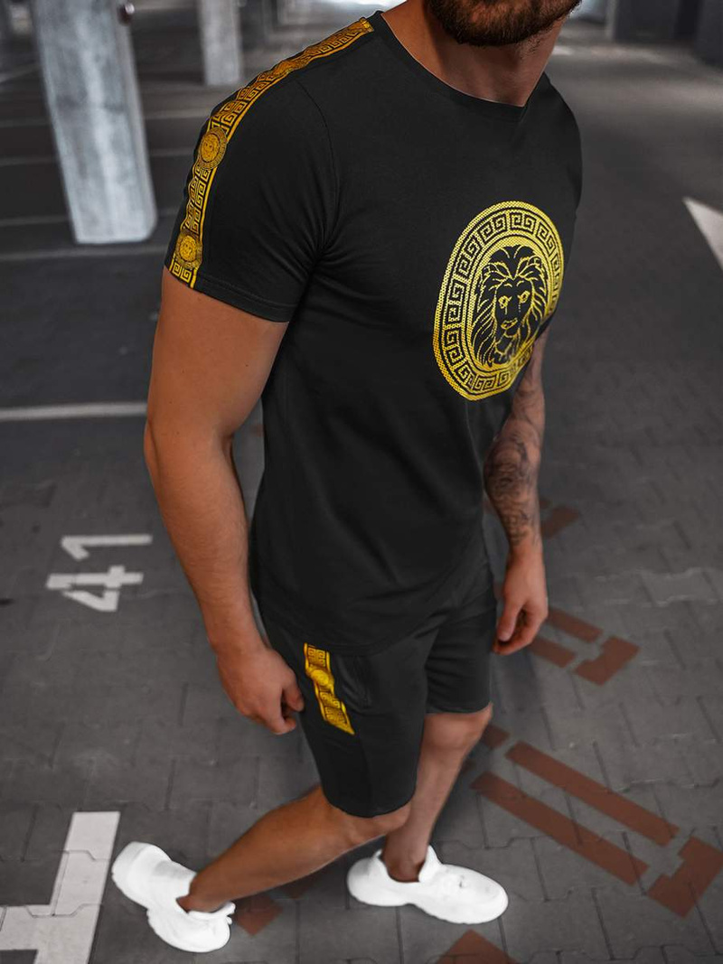 Чоловічий спортивний комплект Чорно-золотий OZONEE O/HM788