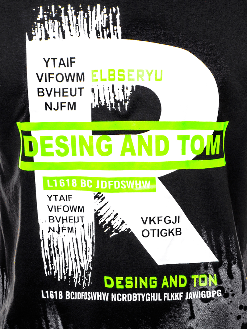 Футболка чоловіча Чорна OZONEE JS/KS1945