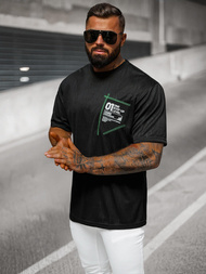 T-shirt męski czarny OZONEE O/3C333