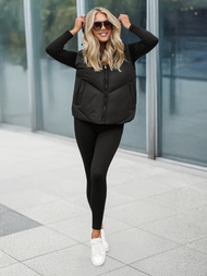 Kamizelka damska pikowana czarna OZONEE JS/16M9291/392