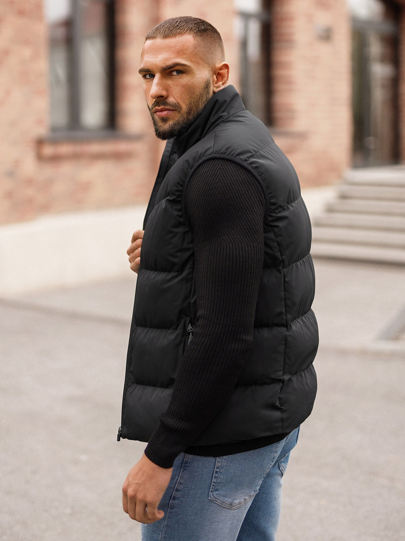 Kamizelka męska pikowana czarna OZONEE JS/18M1159/392Z