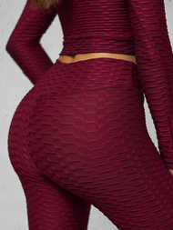 Жіночий спортивний костюм з двох частин Бордовий OZONEE O/22060Z