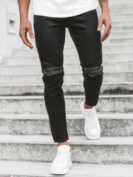 Spodnie jeansowe męskie czarne OZONEE O/649