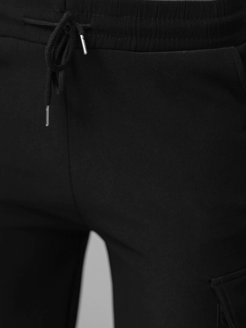 Spodnie damskie z szeroką nogawką czarne OZONEE JS/92K515/3