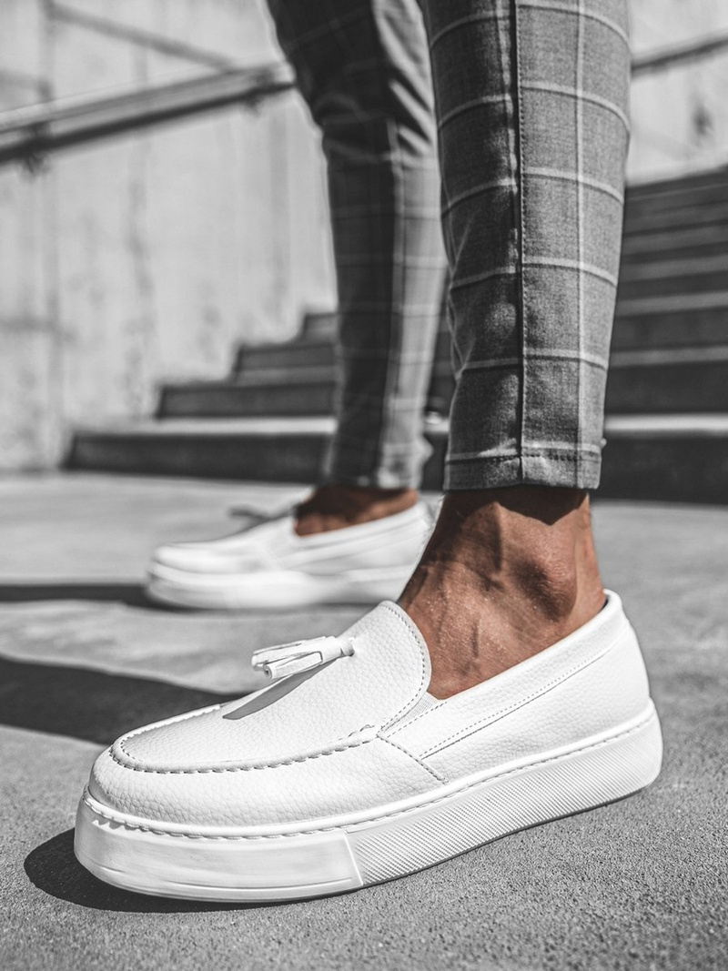 Buty męskie slip on białe o/kn717