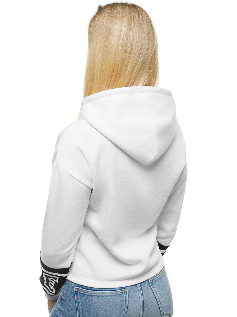 Bluza z kapturem damska biała OZONEE JS/KSW2034