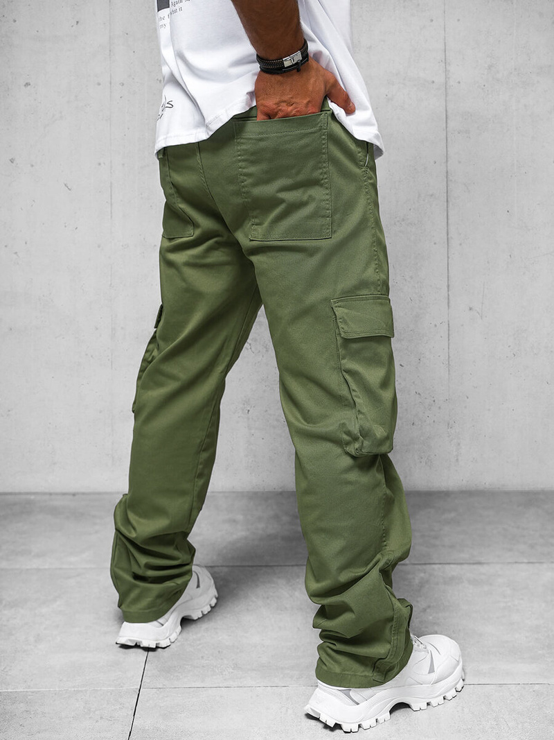 Spodnie męskie cargo wide leg khaki OZONEE O/G3016Z