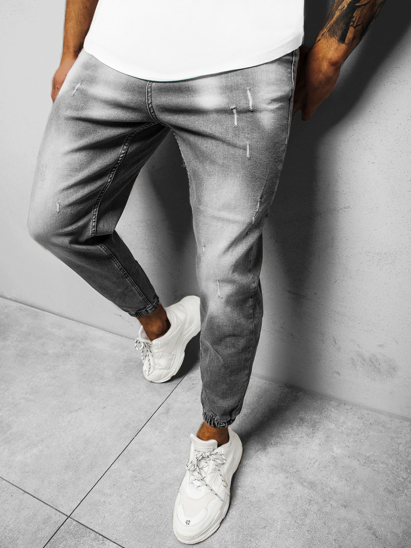 Spodnie jeansowe męskie szare OZONEE DP/743Z
