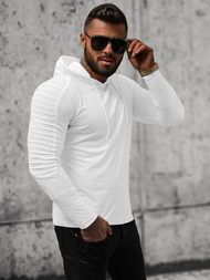 Longsleeve męski z kapturem biały OZONEE O/B258