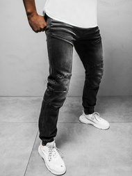 Spodnie jeansowe joggery męskie czarne OZONEE NB/MP0011N