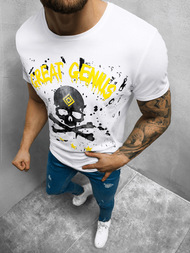 T-Shirt męski z nadrukiem biały OZONEE JS/Y70010